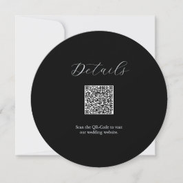 Details QR code Kaart Zwart-wit bruiloft