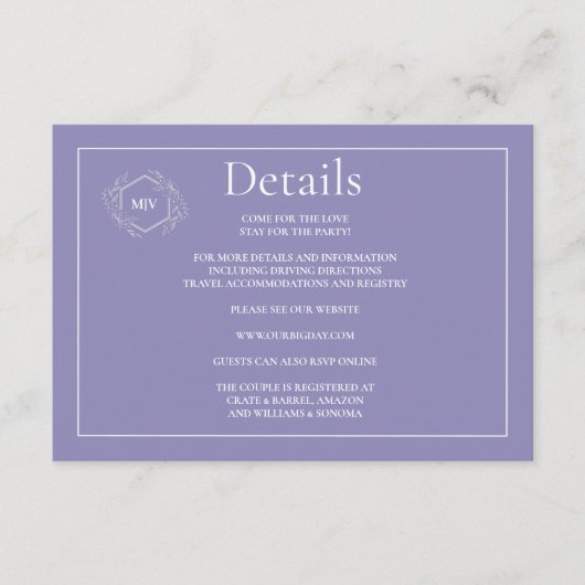 Details QR Code Lavender Enclosure Kaart (Voorkant)