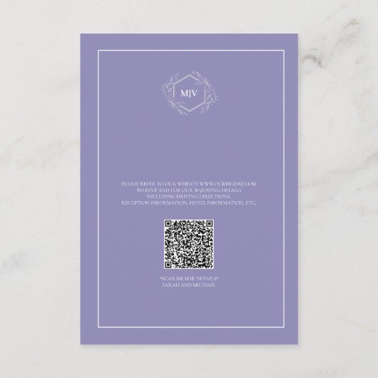Details QR Code Lavender Enclosure Kaart (Achterkant)