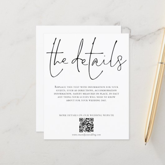 Details QR Code Script Enclosure van budget bruilo (Voorkant / Achterkant in situ)