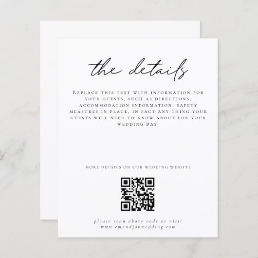 Details QR Code Script Enclosure van budget bruilo (Voorkant / Achterkant)