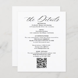 Details & QR Code Wedding Enclosure Cards