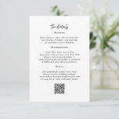 Details QR Code Zwart Wit Trouwbehuizing Kaart (Staand voorkant)