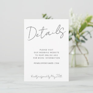 Details QR van het moderne Manuscript White Weddin Kaart