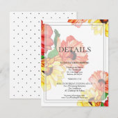 DETAILS | Rode en gele waterverf margrieten Informatiekaartje (Voorkant / Achterkant)