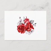 Details Rode Floral bruiloft Informatiekaartje (Achterkant)