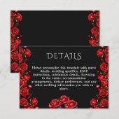 Details Rode Rozen Huwelijk Informatiekaartje (Voorkant / Achterkant)
