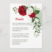 details rode witte florale griep informatiekaartje (Voorkant)