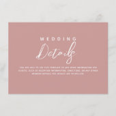 Details Roos-bruiloft Informatiekaartje (Voorkant)