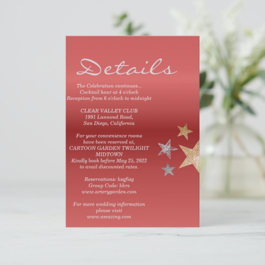 Details roos goud kaart (Staand voorkant)