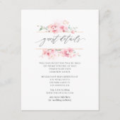 Details roze Cherry Blossom Spring Wedding Guest Informatiekaartje (Voorkant)
