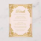  Details Roze Faux Gold Elegant Bruiloft Informatiekaartje (Voorkant)