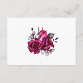 Details roze Floral Wedding Enclosure Informatiekaartje (Achterkant)