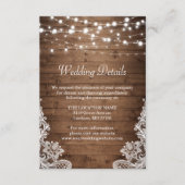 Details Rustic Wood Twinkle Lights Wace Wedding Informatiekaartje (Voorkant)