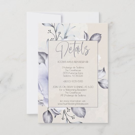 Details - Rustieke Lila en Alabaster Peony Bloemen Kaart (Voorkant)