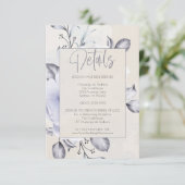 Details - Rustieke Lila en Alabaster Peony Bloemen Kaart (Staand voorkant)