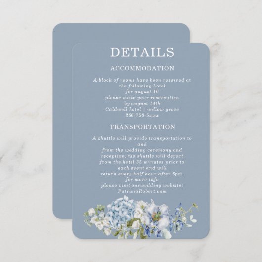 Details Sage Groen en Stofblauw Kaart (Voorkant / Achterkant)