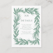 Details/Scan om te delen Winter Wreath Bruiloft Gr Informatiekaartje (Achterkant)