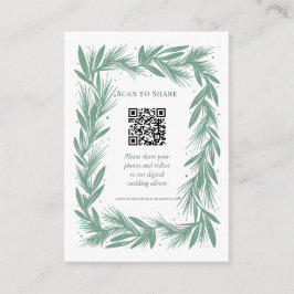 Details/Scan om te delen Winter Wreath Bruiloft Gr Informatiekaartje