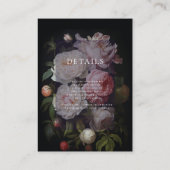 Details/Scan te delen Pink Rose Moody Wedding Informatiekaartje (Achterkant)