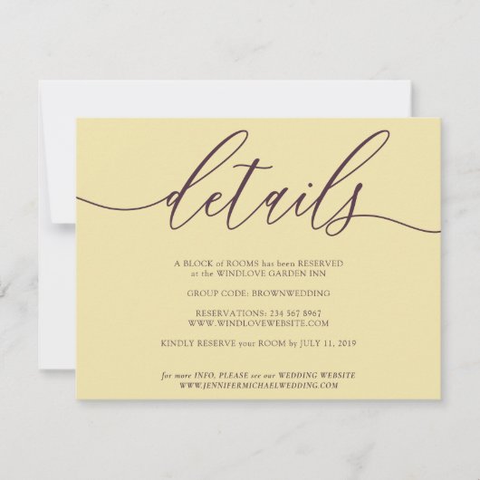 Details Signature Simple Midnight Fig RSVP Kaartje (Voorkant)