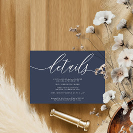 Details Simple Navy RSVP Kaartje