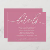 Details Simple Signature Pink RSVP Kaartje (Voorkant / Achterkant)