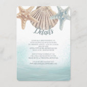 Details Starfish Seashells Beach Weddenschap Informatiekaartje (Voorkant)