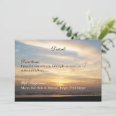 Details Strand Bruiloft Sunset Beach Ontvangstkaar Kaart (Staand voorkant)