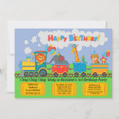 Details toevoegen Animal Train verjaardagsfeestje Kaart (Voorkant)