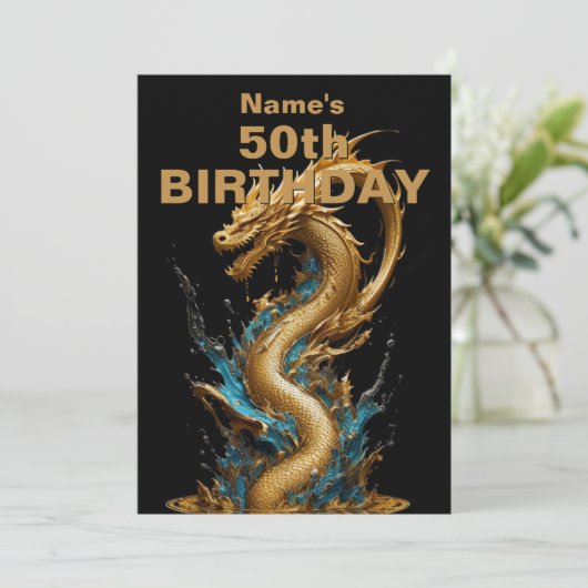 Details toevoegen - Chinese Dragon Verjaardag Kaart (Staand voorkant)