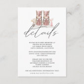 details tropische bruine bruiloft informatiekaartje (Voorkant)