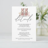 details tropische bruine bruiloft informatiekaartje (Staand voorkant)