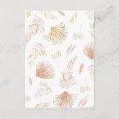 details tropische bruine bruiloft informatiekaartje (Achterkant)