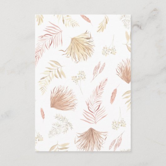 details tropische bruine bruiloft informatiekaartje (Achterkant)