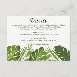 Details Tropische Wedding insert card sjabloon