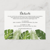 Details Tropische Wedding insert card sjabloon (Voorkant)