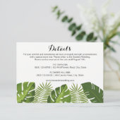 Details Tropische Wedding insert card sjabloon (Staand voorkant)