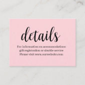 Details Trouwinformatie Roze & Witte Streep  Informatiekaartje (Voorkant)