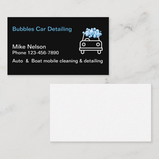 Details van autoauto's visitekaartje (Voorkant / Achterkant)