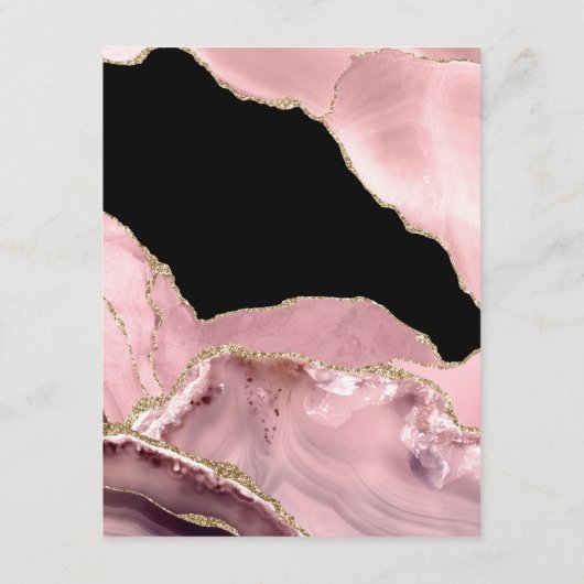 Details van Blush and Gold Agate Wedding Guest Informatiekaartje (Achterkant)