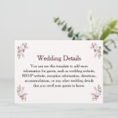 Details van bruiloft - Aangepaste creditcard Kaart (Staand voorkant)