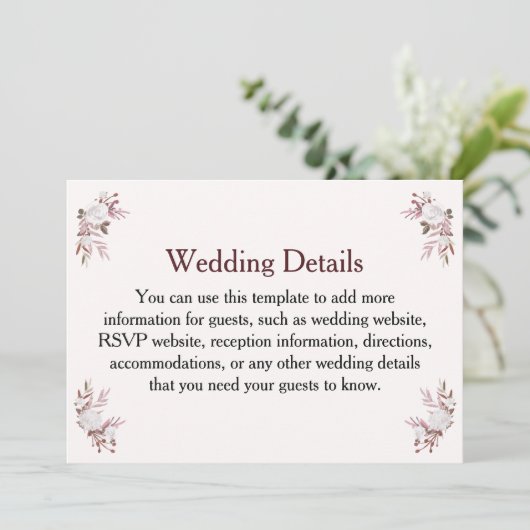 Details van bruiloft - Aangepaste creditcard Kaart (Staand voorkant)