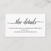 Details van bruiloft Website Enclosure Card - Eenv Informatiekaartje (Voorkant)