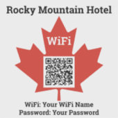 Details van Canadees hotel-wifi plus QR-code Sticker (Voorkant)