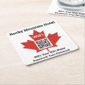 Details van Canadian Hotel WiFi Plus QR-code Kartonnen Onderzetters (Schuin)