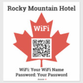 Details van Canadian Hotel WiFi Plus QR-code Sticker (Vel)