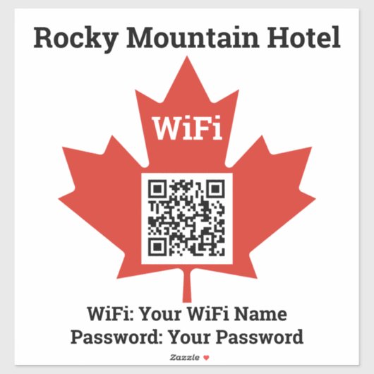 Details van Canadian Hotel WiFi Plus QR-code Sticker (Vel)