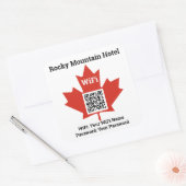 Details van Canadian Hotel WiFi Plus QR-code Vierkante Sticker (Envelop)