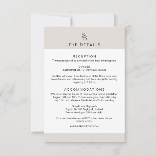 Details van CARMEN Passport Style Monogram Weddens Kaart (Voorkant)